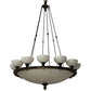 Meyda Lighting Whitesboro Middle School Auditorium 55" 24-Light Black Chandelier With White & Cream Idalight Shade
