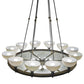 Meyda Lighting Whitesboro Middle School Auditorium 55" 24-Light Black Chandelier With White & Cream Idalight Shade