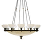 Meyda Lighting Whitesboro Middle School Auditorium 55" 24-Light Black Chandelier With White & Cream Idalight Shade