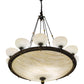 Meyda Lighting Whitesboro Middle School Auditorium 55" 24-Light Black Chandelier With White & Cream Idalight Shade