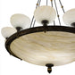 Meyda Lighting Whitesboro Middle School Auditorium 55" 24-Light Black Chandelier With White & Cream Idalight Shade