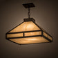Meyda Lighting Whitewing 18-25" 2-Light Timeless Bronze Prime Pendant Light With Sahara Taupe Idalight Shade Glass