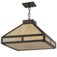 Meyda Lighting Whitewing 18-25" 2-Light Timeless Bronze Prime Pendant Light With Sahara Taupe Idalight Shade Glass