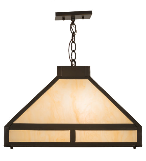 Meyda Lighting Whitewing 18-25" 2-Light Timeless Bronze Prime Pendant Light With Sahara Taupe Idalight Shade Glass
