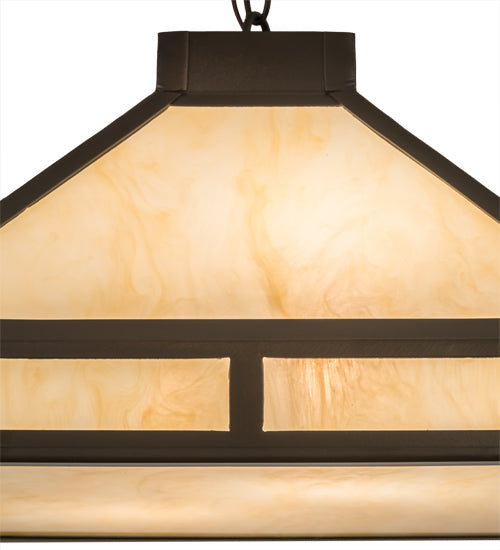 Meyda Lighting Whitewing 18-25" 2-Light Timeless Bronze Prime Pendant Light With Sahara Taupe Idalight Shade Glass