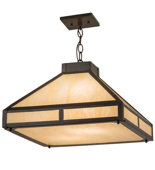 Meyda Lighting Whitewing 18-25" 2-Light Timeless Bronze Prime Pendant Light With Sahara Taupe Idalight Shade Glass