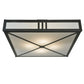 Meyda Lighting Whitewing 249975 36"Sq 4-Light Blackened Pewter Flush Mount Light With White Statuario Idalight Shade