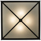 Meyda Lighting Whitewing 249975 36"Sq 4-Light Blackened Pewter Flush Mount Light With White Statuario Idalight Shade