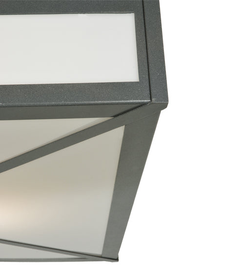 Meyda Lighting Whitewing 249975 36"Sq 4-Light Blackened Pewter Flush Mount Light With White Statuario Idalight Shade