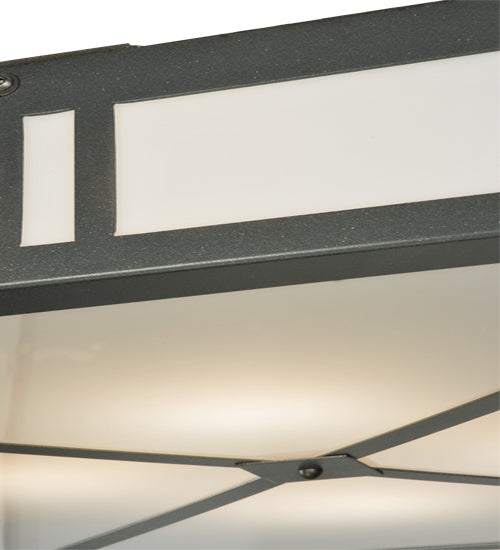 Meyda Lighting Whitewing 249975 36"Sq 4-Light Blackened Pewter Flush Mount Light With White Statuario Idalight Shade