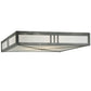 Meyda Lighting Whitewing 249975 36"Sq 4-Light Blackened Pewter Flush Mount Light With White Statuario Idalight Shade