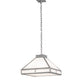 Meyda Lighting Whitewing 25" 4-Light Nickel Prime Pendant Light With White Art Shade Glass