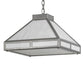 Meyda Lighting Whitewing 25" 4-Light Nickel Prime Pendant Light With White Art Shade Glass
