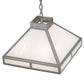 Meyda Lighting Whitewing 25" 4-Light Nickel Prime Pendant Light With White Art Shade Glass
