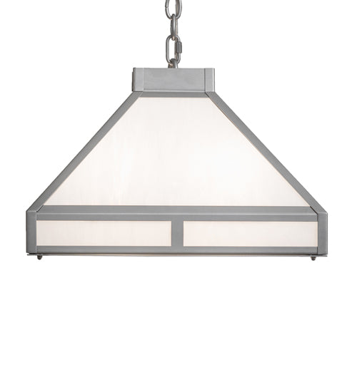 Meyda Lighting Whitewing 25" 4-Light Nickel Prime Pendant Light With White Art Shade Glass
