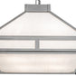 Meyda Lighting Whitewing 25" 4-Light Nickel Prime Pendant Light With White Art Shade Glass