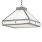 Meyda Lighting Whitewing 25" 4-Light Nickel Prime Pendant Light With White Art Shade Glass