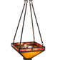Meyda Lighting Whitewing 26" 2-Light Oil Rubbed Bronze Inverted Pendant Light With Ruby & Amber Shade Glass