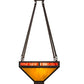 Meyda Lighting Whitewing 26" 2-Light Oil Rubbed Bronze Inverted Pendant Light With Ruby & Amber Shade Glass