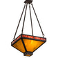 Meyda Lighting Whitewing 26" 2-Light Oil Rubbed Bronze Inverted Pendant Light With Ruby & Amber Shade Glass
