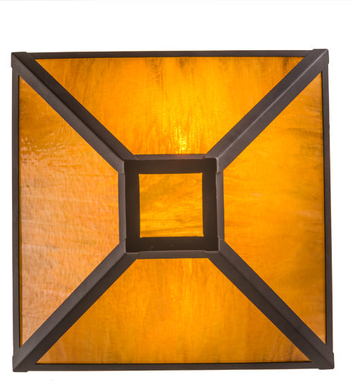 Meyda Lighting Whitewing 26" 2-Light Oil Rubbed Bronze Inverted Pendant Light With Ruby & Amber Shade Glass