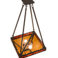 Meyda Lighting Whitewing 26" 2-Light Oil Rubbed Bronze Inverted Pendant Light With Ruby & Amber Shade Glass