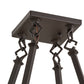 Meyda Lighting Whitewing 26" 2-Light Oil Rubbed Bronze Inverted Pendant Light With Ruby & Amber Shade Glass