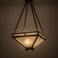 Meyda Lighting Whitewing 26" 2-Light Timeless Bronze Inverted Pendant Light With Sahara Taupe Idalight Shade Glass