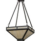 Meyda Lighting Whitewing 26" 2-Light Timeless Bronze Inverted Pendant Light With Sahara Taupe Idalight Shade Glass