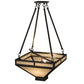 Meyda Lighting Whitewing 26" 2-Light Timeless Bronze Inverted Pendant Light With Sahara Taupe Idalight Shade Glass