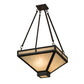 Meyda Lighting Whitewing 26" 2-Light Timeless Bronze Inverted Pendant Light With Sahara Taupe Idalight Shade Glass
