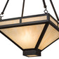 Meyda Lighting Whitewing 26" 2-Light Timeless Bronze Inverted Pendant Light With Sahara Taupe Idalight Shade Glass