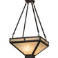 Meyda Lighting Whitewing 26" 2-Light Timeless Bronze Inverted Pendant Light With Sahara Taupe Idalight Shade Glass