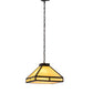 Meyda Lighting Whitewing 26" 2-Light Timeless Bronze Prime Pendant Light With Amber Tawnyrock Idalight Shade