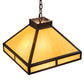 Meyda Lighting Whitewing 26" 2-Light Timeless Bronze Prime Pendant Light With Amber Tawnyrock Idalight Shade