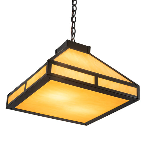 Meyda Lighting Whitewing 26" 2-Light Timeless Bronze Prime Pendant Light With Amber Tawnyrock Idalight Shade