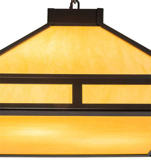 Meyda Lighting Whitewing 26" 2-Light Timeless Bronze Prime Pendant Light With Amber Tawnyrock Idalight Shade
