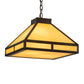 Meyda Lighting Whitewing 26" 2-Light Timeless Bronze Prime Pendant Light With Amber Tawnyrock Idalight Shade