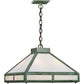 Meyda Lighting Whitewing 26" 4-Light Tarnished Copper Prime Pendant Light With White Art Shade Glass