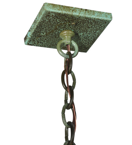 Meyda Lighting Whitewing 26" 4-Light Tarnished Copper Prime Pendant Light With White Art Shade Glass