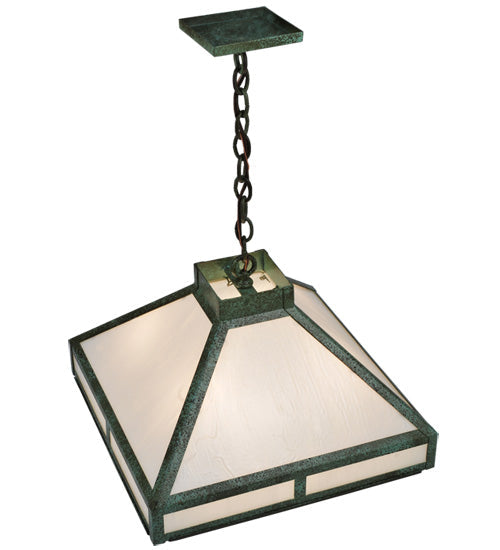 Meyda Lighting Whitewing 26" 4-Light Tarnished Copper Prime Pendant Light With White Art Shade Glass