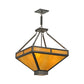 Meyda Lighting Whitewing 26" 4-Light Timeless Bronze Inverted Pendant Light With Amber Shade Glass