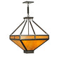 Meyda Lighting Whitewing 26" 4-Light Timeless Bronze Inverted Pendant Light With Amber Shade Glass