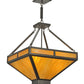 Meyda Lighting Whitewing 26" 4-Light Timeless Bronze Inverted Pendant Light With Amber Shade Glass