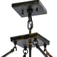 Meyda Lighting Whitewing 36" 4-Light Antique Black Inverted Pendant Light With Beige Iridescent Shade Glass