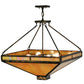 Meyda Lighting Whitewing 36" 4-Light Antique Black Inverted Pendant Light With Beige Iridescent Shade Glass