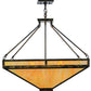 Meyda Lighting Whitewing 36" 4-Light Antique Black Inverted Pendant Light With Beige Iridescent Shade Glass