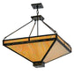 Meyda Lighting Whitewing 36" 4-Light Antique Black Inverted Pendant Light With Beige Iridescent Shade Glass