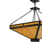 Meyda Lighting Whitewing 36" 4-Light Antique Black Inverted Pendant Light With Beige Iridescent Shade Glass