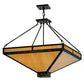 Meyda Lighting Whitewing 36" 4-Light Antique Black Inverted Pendant Light With Beige Iridescent Shade Glass